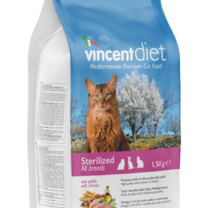 Vincent DIET STERILIZED CAT WITH CHICKEN 1,5 KG