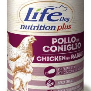 LIFE DOG Nutrition Plus CHICKEN with RABBIT – konservi suņiem 400g